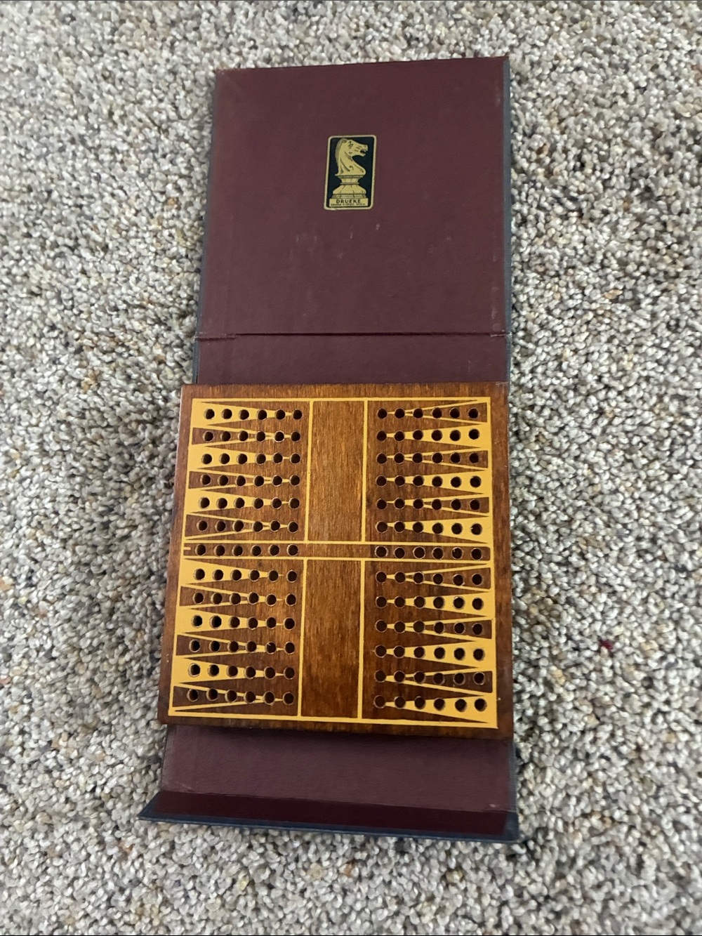 Vintage Drueke & Sons Travel Backgammon / Acey-Ducey Pegboard Game (Volume 102)